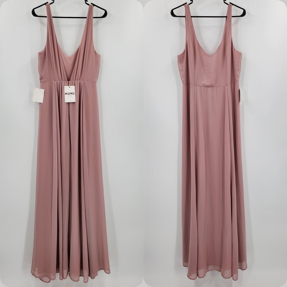 Women's Show Me Your Mumu Weddings Dusty Pink Maxi Dress Size XL NEW A7